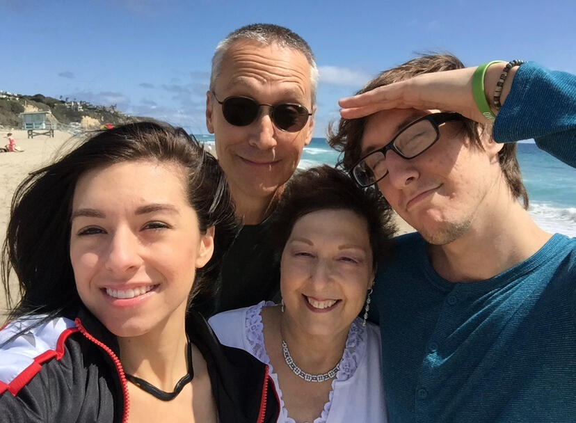 Grimmie Family Photo Photo of Christina, Albert, Tina, and Marcus at the beach in 2016